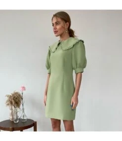 Casual Doll Neck Puff Sleeve A-Line Mini Dress High Waist Solid Color Wholesale Dresses SD58854 -DivaLook Shop 01488257 dce9 4927 a290 9e27f03daacd O1CN01UWApJX1dqUdiNc2nH 3020913787 0 cib