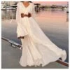 Chiffon Fashion Loose V-Neck Wood Ears Maxi Dress Wholesale Dresses SDV463983