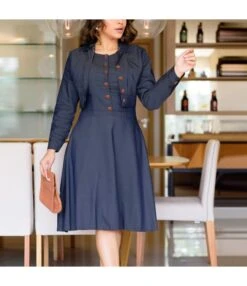 Long Sleeve Slim Short Jackets & Tank Dress Denim Suits Wholesale Women'S 2 Piece Sets SON561279