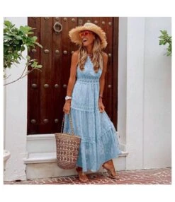 Polka Dot Print Lace Stiching V-Neck Chiffon Slip Swing Dress Sexy Sundresses Trendy Wholesale Maxi Dresses SD531742 -DivaLook Shop 06c92019 bf47 454a bab0 712dfcc74315 82b2c63255b9de0906f306ade584860a