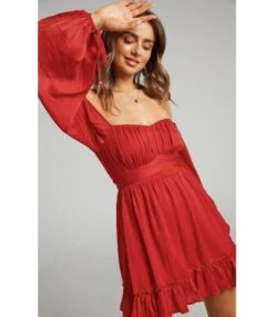 Square Neck Solid Color Lantern Sleeve Ruffles Lace-Up Swing Dress Vintage Wholesale Dresses SD531198 -DivaLook Shop 080c133b 8f2c 4dbd afa8 d1347900f4c5 2ee07c9cb1034eb44cd9b679a10a9c5f