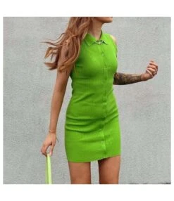 Fashion Lapel Sleeveless Shirtdress Single-Breasted Knit Bodycon Dress Sexy Wholesale Jersey Dresses SDN532473 -DivaLook Shop 0a6b5a56 8ee6 449a 83a3 d28cc04e0714 ef45e0f18898043836a0ba278766ad6c