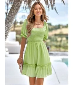 Casual Square Neck Solid Color Puff Sleeve Swing Dress Wholesale Dresses SDN538821 -DivaLook Shop 0b042be4 5d7e 41a9 8cff 5058b1cd4b2b 1beaaec867f791e47f0f6aaa22133579