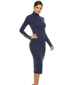 Fashion Button Long Sleeve Slim Fit Turtleneck Knitted Dress Wholesale Dresses SD182881 -DivaLook Shop 179b4472 8537 4da1 a609 d265fe61ce4e afbf4f26e2f1145c04c8ca67d35f1d67
