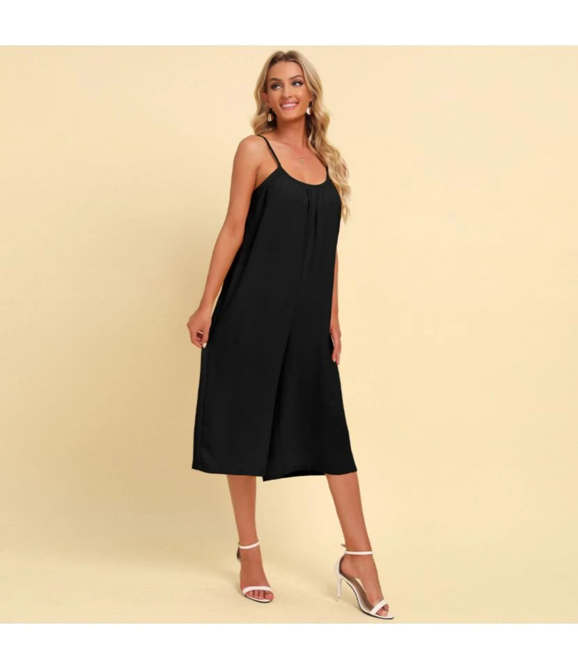 Women Spaghetti Strap Sleeveless Plain Color Wide Leg Wholesale Jumpsuits SJN580508 3 Women Spaghetti Strap Sleeveless Plain Color Wide Leg Wholesale Jumpsuits SJN580508