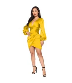 Satin Sexy Deep V Asymmetric Mini Dress Long Sleeve Solid Color Bodycon Wholesale Dresses SDN562361 -DivaLook Shop 19e01f47 5ca2 4ebd 80fa 07931ea11369 d4a0755262ce940b252a57922bc749f5