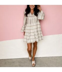 Fashion Print V-Neck Dress Flared Sleeve Casual Loose Swing Wholesale Dresses SDN560468 -DivaLook Shop 1b67a7e6 e20f 4d42 991a 51af17a4fff2 17e4caa077a6ed99c2140c54d0ad3b66