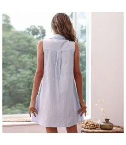 Women Fashion Turn Down Collar V Neck Button Cotton Linen Wholesale Tank Dresses SD168353 -DivaLook Shop 1b9831a2 3437 41c8 8ed6 05c09c281d3a 6EB7B0017D4F0D933257CCFB69CC0B6A