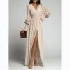 Nipped Waist Long Sleeve Slit Chiffon Dress Wholesale Maxi Dresses SDN535518 -DivaLook Shop 1c7c5b5f edf8 4800 a51d 36b5b29f8212 ab13b00bea945deb46f2c0a41962c594