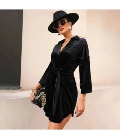 Velvet Lapel Lace-Up Mini Dress Long Sleeve Bodycon Wholesale Dresses SDN561527 -DivaLook Shop 1d01820d 6444 44be 8f59 9cf6b093d964 048654879f2ecb59b56554cd8cab2fff