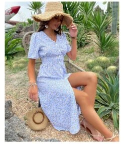 Sexy V Neck Floral Dress Short Sleeve Slit Shirt Wholesale Dresses SDN561308 -DivaLook Shop 1d487ce0 118a 4afc 8787 e485ae3b93b8 4555f07de981a9caca34ed16f92a7d93