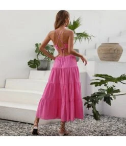 Women Halterneck Sleeveless Plain Color Hollow Out Wholesale Smocked Dresses SDN580805 -DivaLook Shop 1fe99633 777a 407b 8b23 4dea82a197b8 bf6466d6b28a62662b4e87542cdf0294