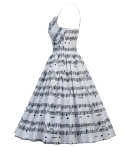 Sweetheart Collar Musical Note Print Cami Dress -DivaLook Shop 201228602 1