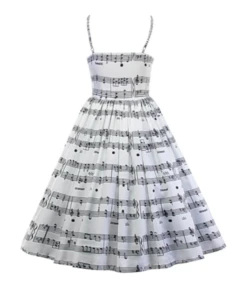 Sweetheart Collar Musical Note Print Cami Dress -DivaLook Shop 201228602 3