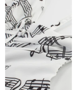 Sweetheart Collar Musical Note Print Cami Dress -DivaLook Shop 201228602 5