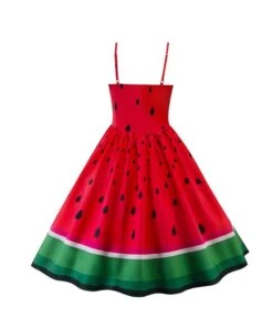 Color Blocking Watermelon Print Sundress -DivaLook Shop 201231597 3