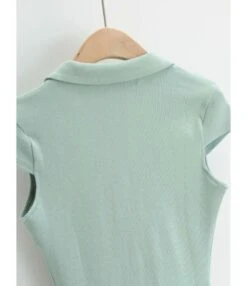 Peak Neck Solid Ribbed Knitting Dress -DivaLook Shop 210118224 5