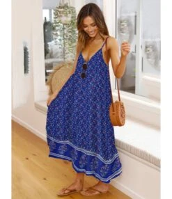 V Collar Flower Print Cami Dress -DivaLook Shop 210205394 4