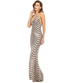 Sleeveless Contrast Cross Back Sequin Evening Maxi Dress 12 Sleeveless Contrast Cross Back Sequin Evening Maxi Dress -DivaLook Shop 210519067 3 1