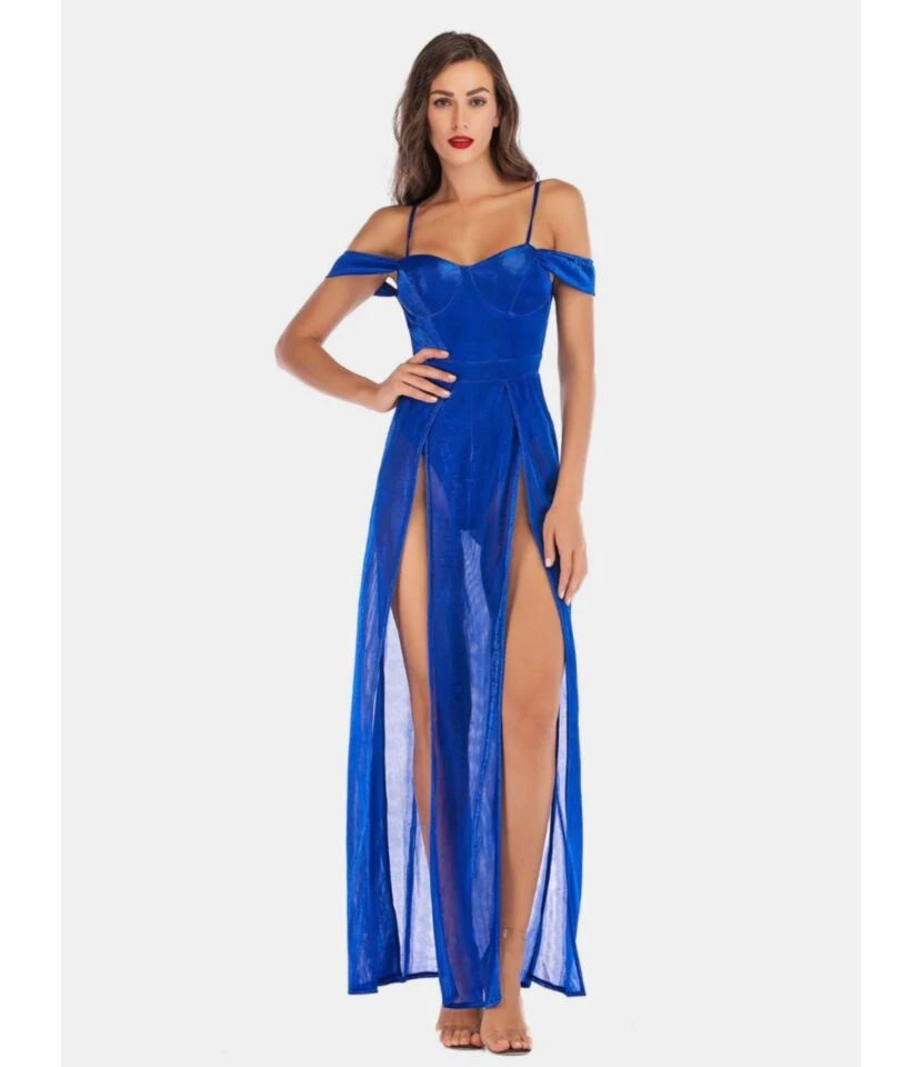 Off-shoulder Sexy Split Hem Club Maxi Dress 210519177 3 Off-shoulder Sexy Split Hem Club Maxi Dress 210519177