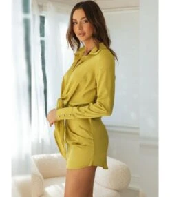 Best-seller V NecklineLace-up Shirt Dress 210728411 -DivaLook Shop 210728411 5