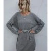 Short Sweater Dress Loose Tie Up Casual 210803431 1 Short Sweater Dress Loose Tie Up Casual 210803431 -DivaLook Shop 210803431 1