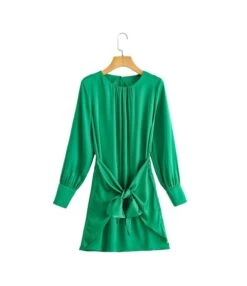Solid Color Ruched Knot Neck Long Sleeve Fashion A-Line Satin Dress Wholesale Shirt Dresses SDN532595 -DivaLook Shop 2249f077 ad5b 49b8 9145 dbc363477c77 c02ed217cdebcb68288b34fb3f59a903
