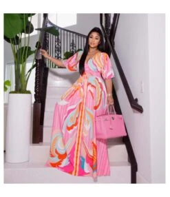 Fashion Printed Short Sleeve Side Slit Resort Swing Dress Wholesale Maxi Dresses SDN535522 -DivaLook Shop 24e3daec 0346 48de 8590 f1b3a80cc356 a92f77d9ef19c5909f9463a2d5e95280