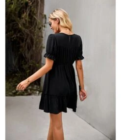 Solid Color Puff Sleeve Round Neck Loose Smocked Ruffled Dress Summer Casual Wholesale Dresses SDN533144 15 Solid Color Puff Sleeve Round Neck Loose Smocked Ruffled Dress Summer Casual Wholesale Dresses SDN533144 -DivaLook Shop 28dd871f 4226 4b9f 9008 b7ca317bfa78 1c0b81250f62b169352e1e13a1bfb686