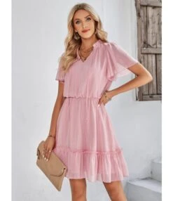 Casual V-Neck Solid Color Ruffle Swing Dress Wholesale Dresses SDN538814 -DivaLook Shop 2974c7c4 a836 4faa ac68 fad86b72b850 8012579557031c265742e6ceda6d05b3