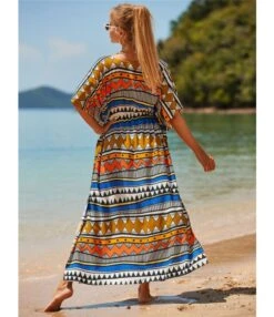 Geometric Print Tie-Up Waist Casual Loose Beach Blouse Resort Beachwear Cover Up Wholesale Maxi Dresses SDN533174 -DivaLook Shop 29cd762d 409c 490d 82a1 8d7f6ac0e46c 8e9a83a18fe8eee9bb984c8533222161