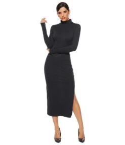 Solid Side Slit Sexy Long Sleeve Stretch Fit Knit Dress Supplier SD182876 -DivaLook Shop 2a2c112d 257c 4a4f b9e4 8a2e2a4f7cb6 ECA43792685A3AEEB5E407F7279A6746