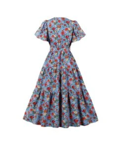 Tie-Up Short Sleeve Elegant Floral Print Smocked Dress Wholesale Dresses SDN535474 -DivaLook Shop 2c16706a 8d44 4938 a1f2 34a8582a2f78 472289f91fc6887d2c92391c663aa3d0