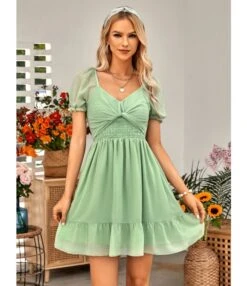 Solid Color V-Neck Waist Short-Sleeve Casual Ruffled Dress Wholesale Dresses SDN537952 -DivaLook Shop 2c6bcffe 9f7b 4c74 9628 a667cf35a1f6 b98c2d105f5b8b49c883e6bbca2e4042