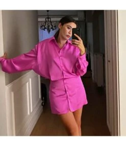 Solid Color Wholesale Shirt Dresses Long Sleeve Short Sexy Design SD201420