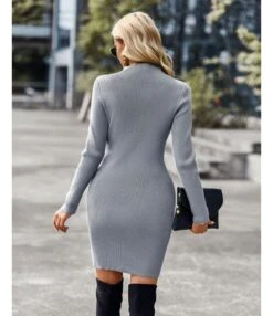 Sexy Half Turtleneck Cutout Knit Dress Solid Color Long Sleeve Bodycon Wholesale Dresses SDN561054 -DivaLook Shop 2d920820 4226 478a 8f85 08770043bdf0 b8b01ee866caf9f9cb74e777ed80ac7c
