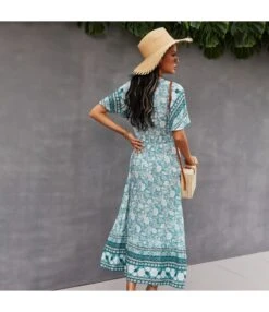 Floral Print V Neck Fringe Tie-Up Short Sleeve Resort Dress Wholesale Womens Boho Dresses SDN533139 -DivaLook Shop 2f480943 1234 4f6c b40b 9a9eb515af8b 018ad0a081b04c909fa74ef10207d437