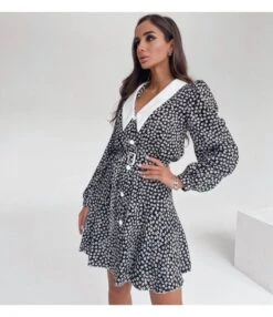 Long Puff Sleeve Floral Contrast Color Mini Dress Wholesale Dresses SDV463820 -DivaLook Shop 32bdefb6 513e 4742 ae86 49b3ddf7b873 792a742d377b689e4416913275808f89