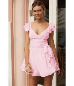 Sexy Deep V Ruffles Sleeve Dress Solid Color Lace-Up Backless Wholesale Dresses SDN560229 -DivaLook Shop 3332dbe2 81f1 4b5c af8b 7f578b3ff1d5 342363cb035e577e99e8a851d2c106d6