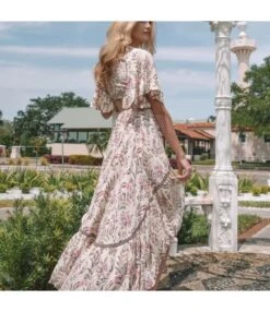 Floral Print Deep-V Neck Flare Sleeve Lace-Up Cutout Irregular Hem Resort Maxi Dresses Wholesale Bohemian Dress For Women SDN532371 -DivaLook Shop 369c18f8 0ac8 4eef a16e f017842142c1 04af266779650771708ad24dbfc2a438