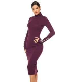Fashion Button Long Sleeve Slim Fit Turtleneck Knitted Dress Wholesale Dresses SD182881 -DivaLook Shop 36bdfb83 b1d5 4950 9892 eeb6736ccb2f d967e8e7ae25ad08e888c33c7a8335e8