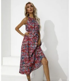 Trendy Ethnic Style Printed Lace-Up Waist Sleeveless Midi Swing Dress Casual Wholesale Dresses SDN532785 -DivaLook Shop 36d5d072 1e3b 4dcd 9958 a9cc4c74efb7 b7bee299acf6eff65dda5e5d8752c46a