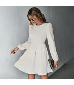 Solid Color Sexy Backless Puff Long-Sleeve A-Line Dress Wholesale Dresses SDN537992 -DivaLook Shop 37d033f8 2937 4f41 a21a a112837f342b c82e8bb892bf92a5dfd14b0c35ffa65e