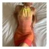 Gradient Sunset Print Halterneck Open Back Sling Pack Hip Knit Bodycon Dress Sexy Wholesale Jersey Dresses SDN532878