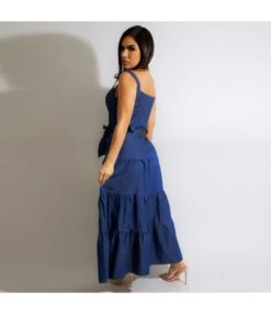 Fashion Lace-Up Waist Slip Smocked Denim Dress Wholesale Maxi Dresses SDN535411 -DivaLook Shop 3bbb135c fad8 4fc7 8803 64c3c2a5c2c5 aaa648437d013ee72312d9b56b86d474