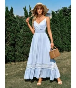 Sexy Solid Color Waist V-Neck Vacation Suspender Swing Dress Wholesale Maxi Dresses SDN539148 -DivaLook Shop 43f5183f d5a0 4d5e 8cf0 fd72244cb88b f4fc4719f475ce0bc5e28cc146ea66ce