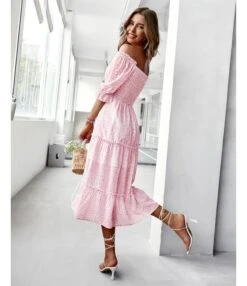 Sexy Off Shoulder Floral Midi Swing Dress High Waist Petal Sleeve Slim Vacation Wholesale Dresses SDN560630 -DivaLook Shop 446291d4 2011 43f9 b72d 7aacce0440fb 18d1288a95577604141fb200f28dedad