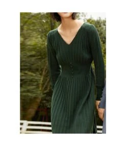 V Neck Solid Color Button Design Wholesale Jersey Dresses Mid Length Sweater Dress Elegant SD184225 -DivaLook Shop 45d339b6 7a76 41dd 8aa5 eb9ca1552b99 842ab0b1dd6e54b02ff685a63e7809d4