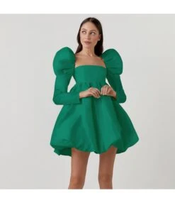 Sexy Square Neck Satin Dress Puff Sleeve Solid Color A-Line Wholesale Dresses SDN560919 -DivaLook Shop 482cb302 dcb7 406a b166 a4c126ba7780 05b9e201bd7a9a1da8183831ffbd5089