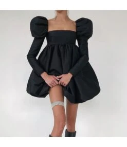 Sexy Square Neck Satin Dress Puff Sleeve Solid Color A-Line Wholesale Dresses SDN560919 -DivaLook Shop 4859c7e9 8c5f 4f15 a429 752e51656108 b852b6a81dda1345046d16aaa95ff1a4